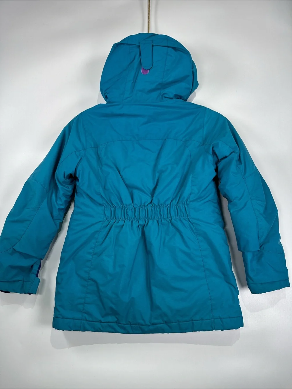 Lands End Grow-A-Longs Squall Waterproof Insulated Jacket Teal Purple Size S 7-8